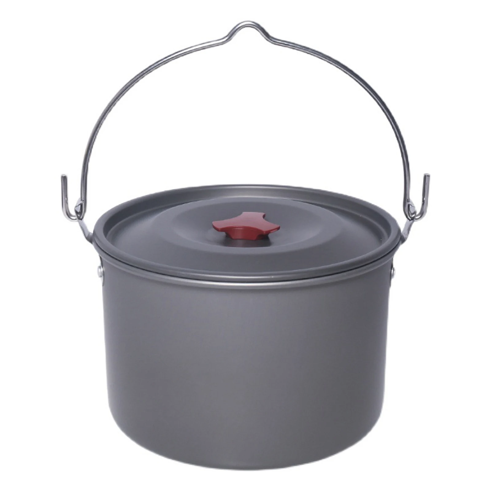 

4.2L Camping Hanging Pot Alumina Oxide Outdoor Cooking Pot for Outdoor Backpacking Fishing Hiking Camping Equipment 4-6 Persons