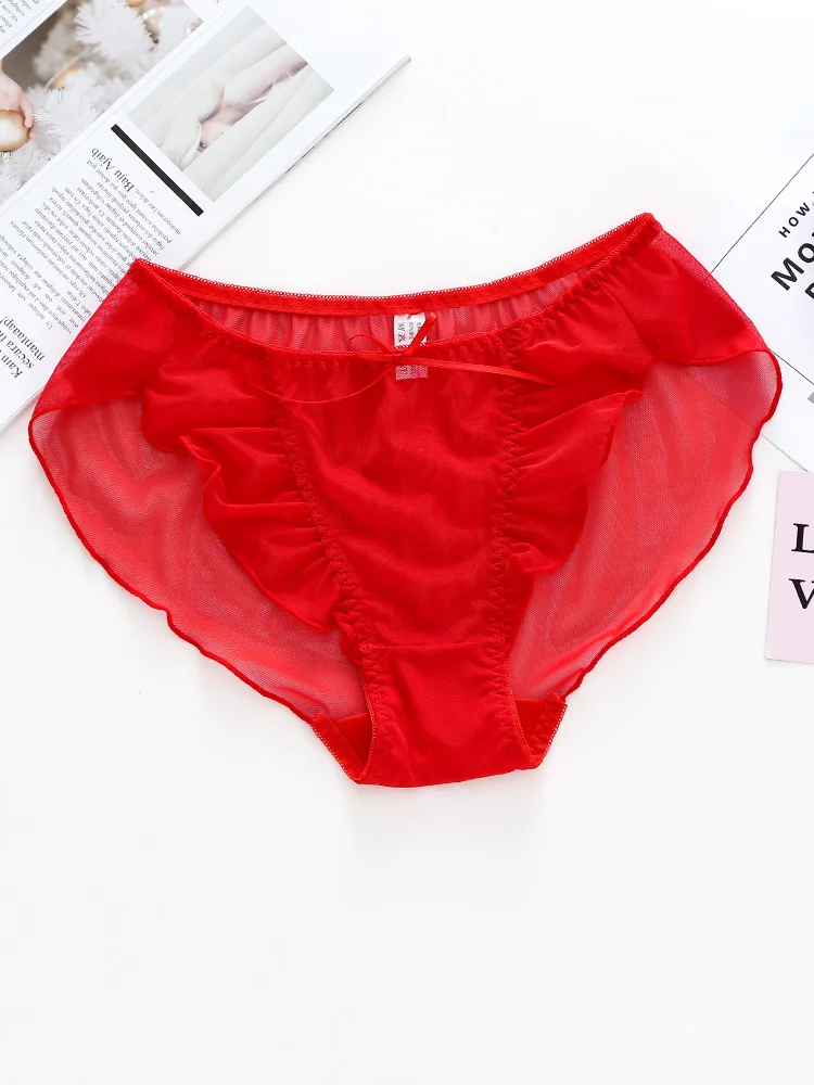 Urban Beau Year of Fate Underwear Women Seamless Bright Red Wedding Low Waist Shorts Plus size Cotton Crotch Briefs