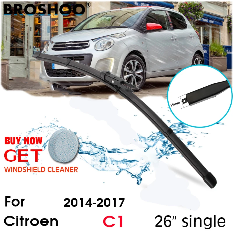 

Car Wiper Blade Front Window Windscreen Windshield Wipers Blades Pinch Tab Auto Accessories For Citroen C1 26"Single 2014-2017