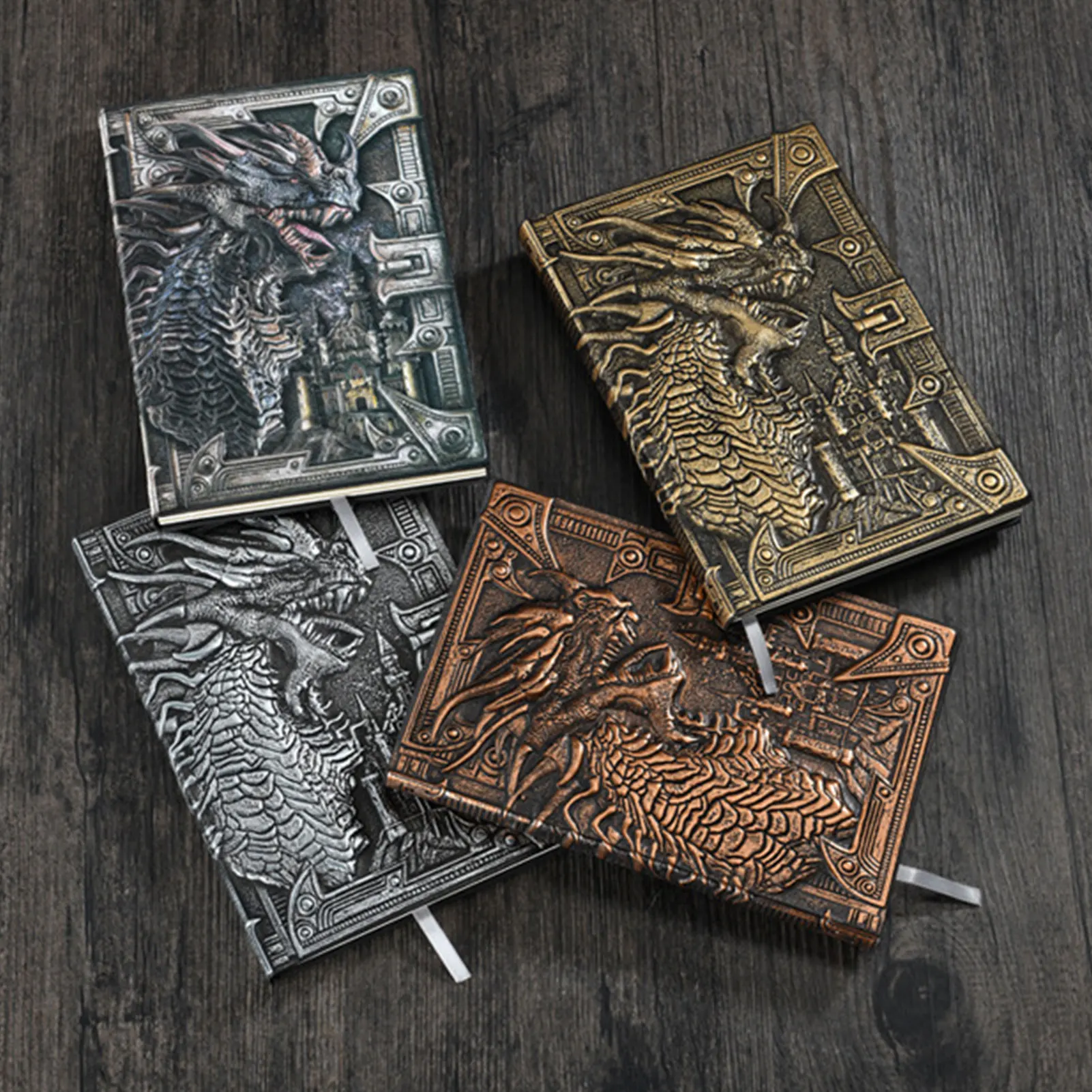 

Retro Embossed Dragon Book Beautiful 3D Dragon Embossed Engraving Notebook Retro Three-Dimensional Leather Journal Decoration