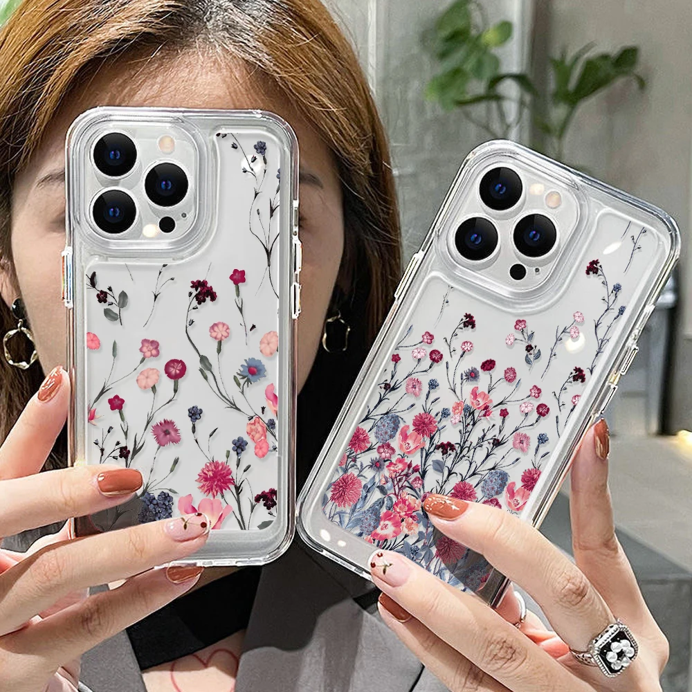 

Clear Flower Phone Case for Xiaomi 11 Lite 5G NE 12 13 11T 12T 10T Poco F3 X3 NFC M3 F4 X4 Pro 5G Redmi 10 10C 9A 9C Back Covers