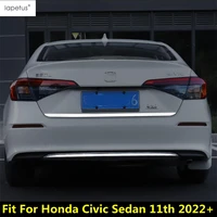 stainless steel car rear trunk door tailgate strip decor cover trim for honda civic sedan 11th 2022 accessories exterior kit