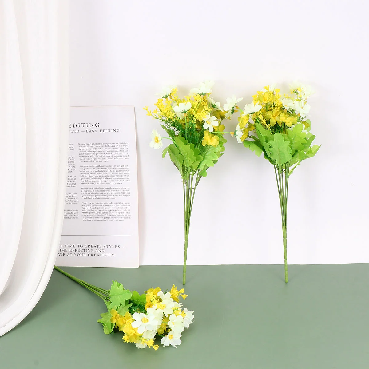 

3 Pcs Artificial Daisy Flowers Artificial Sunflower Bouquet Bride Bride Bouquets Wedding Bouquet Wedding Bouquet