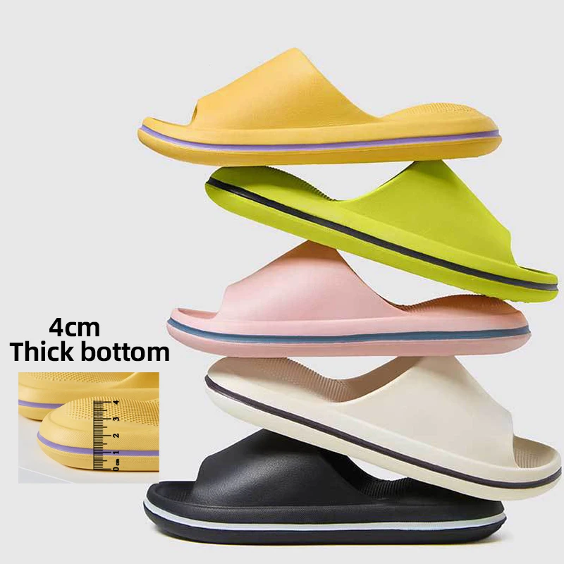 

Air Cushion Thick Bottom Design Women's Slippers Summer Soft Non-Slip Home EVA Leisure Sandals Couples Bathroom Woman Slippers