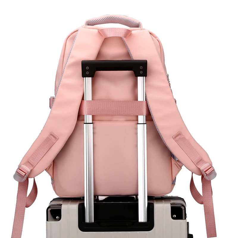 EST Plaid New Fashion Girls Pupil School Backpack Teenager Female Shoulders Waterproof Nylon Preppy Flap Pocket Bagpack Mochila