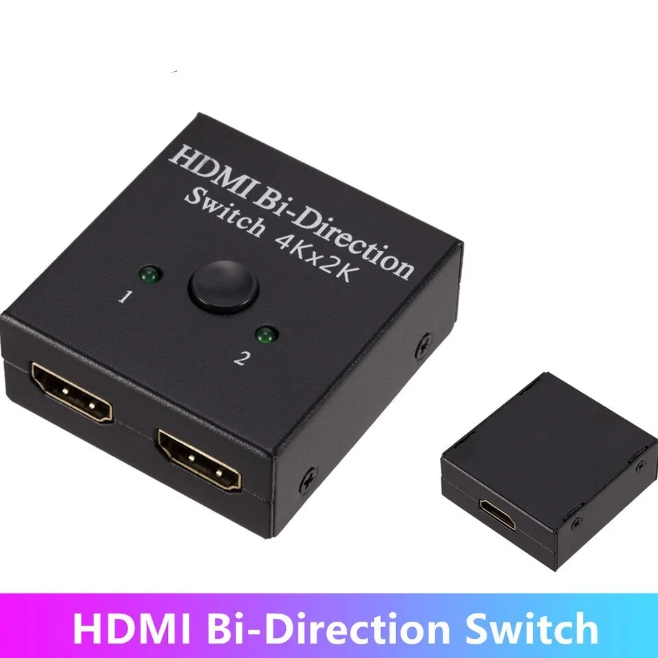 

4Kx2K Switcher UHD 2 Ports Bi-directional Manual 2x1 1x2 HDMI AB Switch HDCP Supports 4K FHD Ultra 1080P for Projector