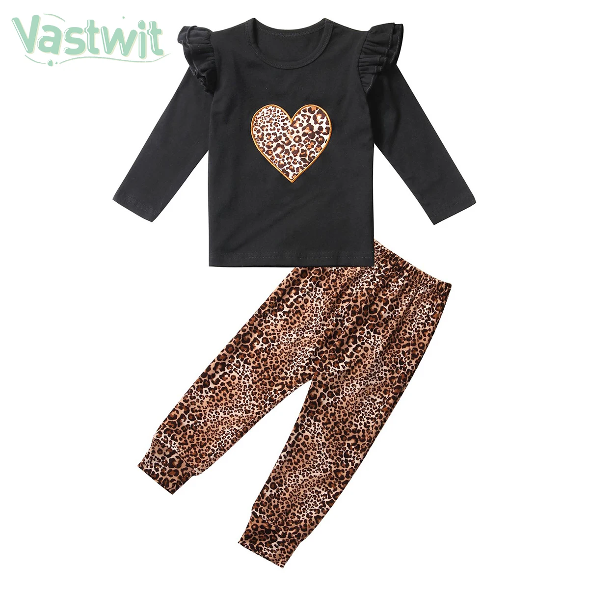 

Kids Girls Clothes Sets Girls Autumn Clothing Casual Children's Love Pattern Leopar Tops+Leopard Pants Sports Suits 1 2 3 4 5 Y
