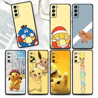pokemon vulpix psyduck phone case for samsung galaxy s7 s8 s9 s10e s21 s20 fe plus ultra 5g soft silicone case pikachu