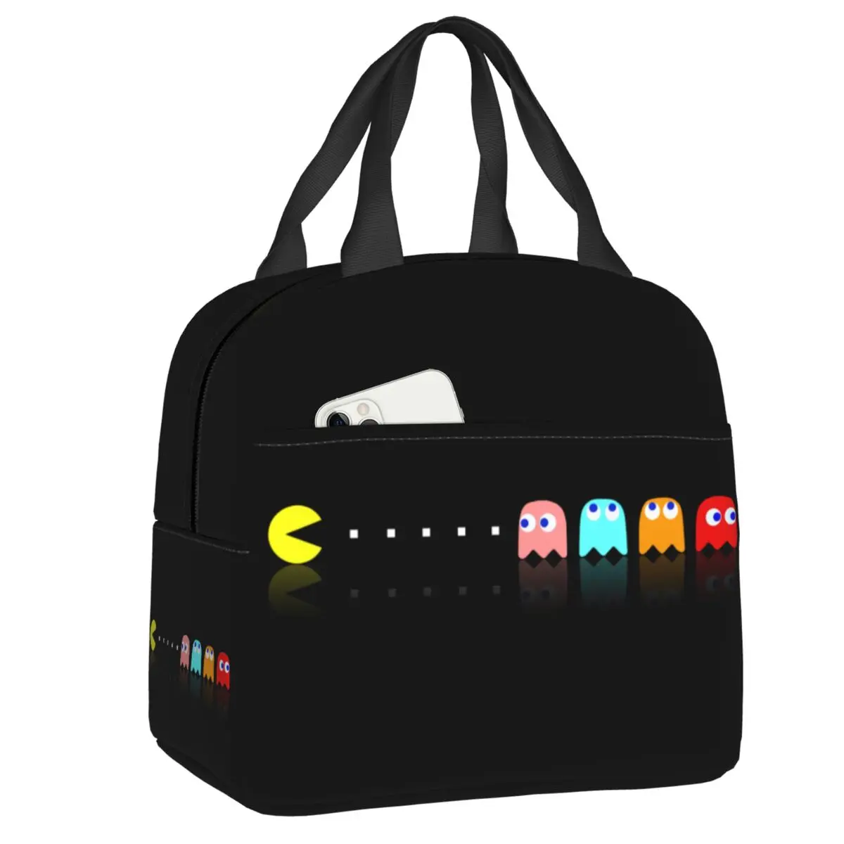 

Винтажная термоизолированная сумка для завтрака с аркадными играми, Женская многоразовая сумка для завтрака, многофункциональная коробка для пикника на открытом воздухе