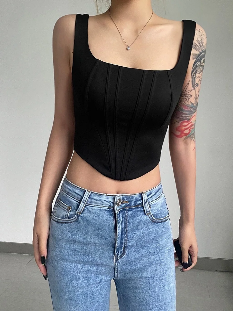 

2023 Summer Ms. Printing and Dyeing Tighter Coasile Women's Strange vest y2k clothes new high -quality top shirt traf bra