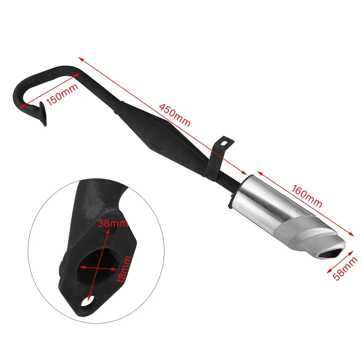 Глушитель выхлопной трубы для мотоцикла 49 куб. См 47 43 2-тактный мини-двигатель