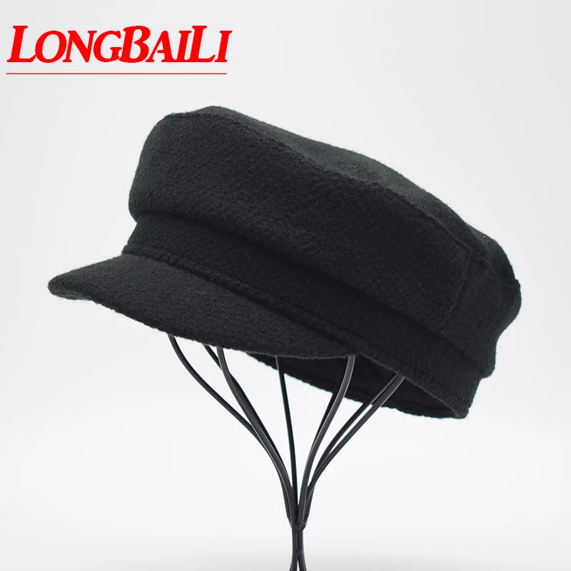 

LongBaiLi Spring Autumn Casual Woolen Blend Beret Hats For Women Military Caps Headwear SHDB024