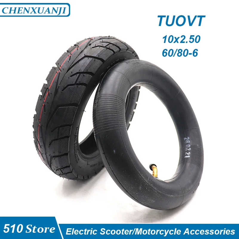 

10 дюймов 10x2,50 шина TUOVT 60/80-6 пневматическая внутренняя трубка внешняя шина для электрического скутера передние и задние колеса запасные част...
