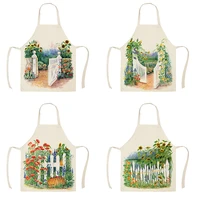 beautiful provence lavender vineyard kitchen aprons for woman man home cooking baking shop cleaning cotton linen apron wq1528