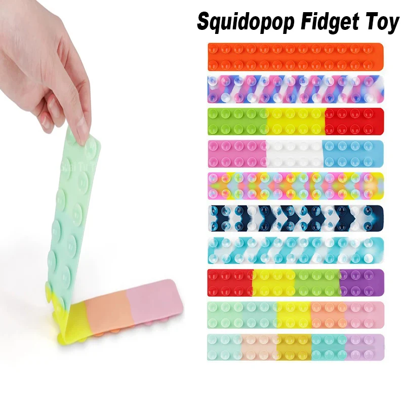 

Squidopop Fidget Toy Suction Cup Square Pat Pat Silicone Sheet Squeeze Toy Antistress Squishy Toys Children Gifts Stress Relief