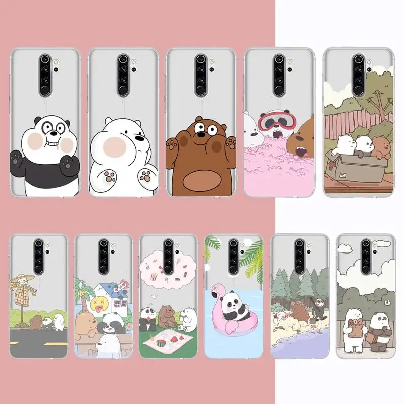 

MINISO BEARS Phone Case for Samsung S20 S10 lite S21 plus for Redmi Note8 9pro for Huawei P20 Clear Case