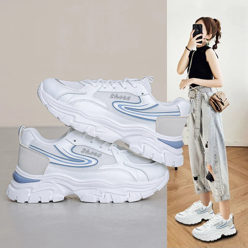 

2022 New Women Sneakers Breathable Jogging Shoes Comfortable Wear-Resisting Running Sneakers Women Thick Sole Athletic Footwear