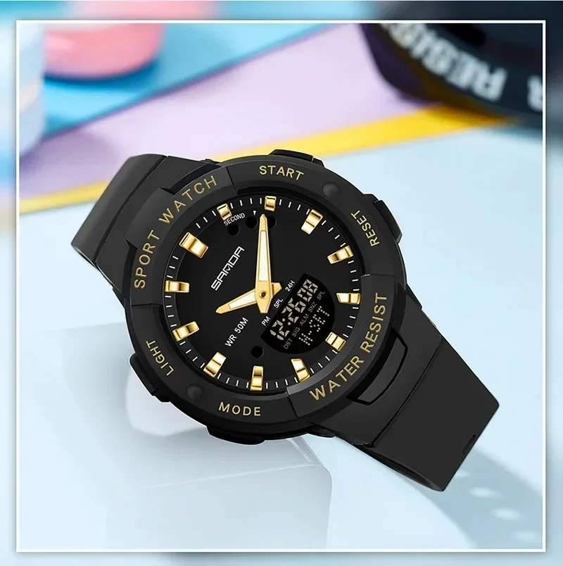 Часы наручные SANDA женские кварцевые в стиле милитари водонепроницаемые до 5 атм