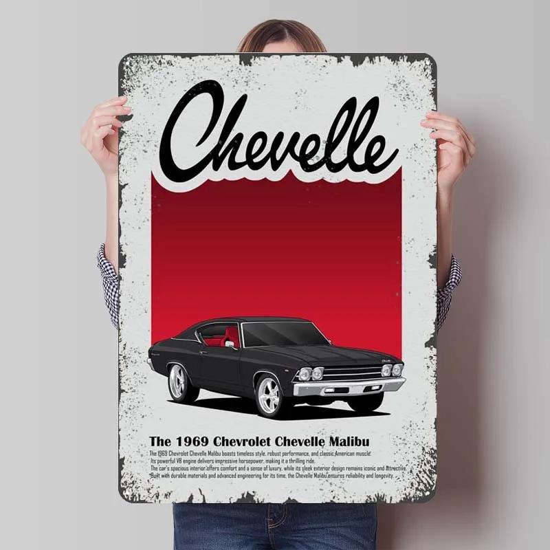Chevrolet Chevelle Malibu металлическая вывеска автомобильный постер украшение игровой