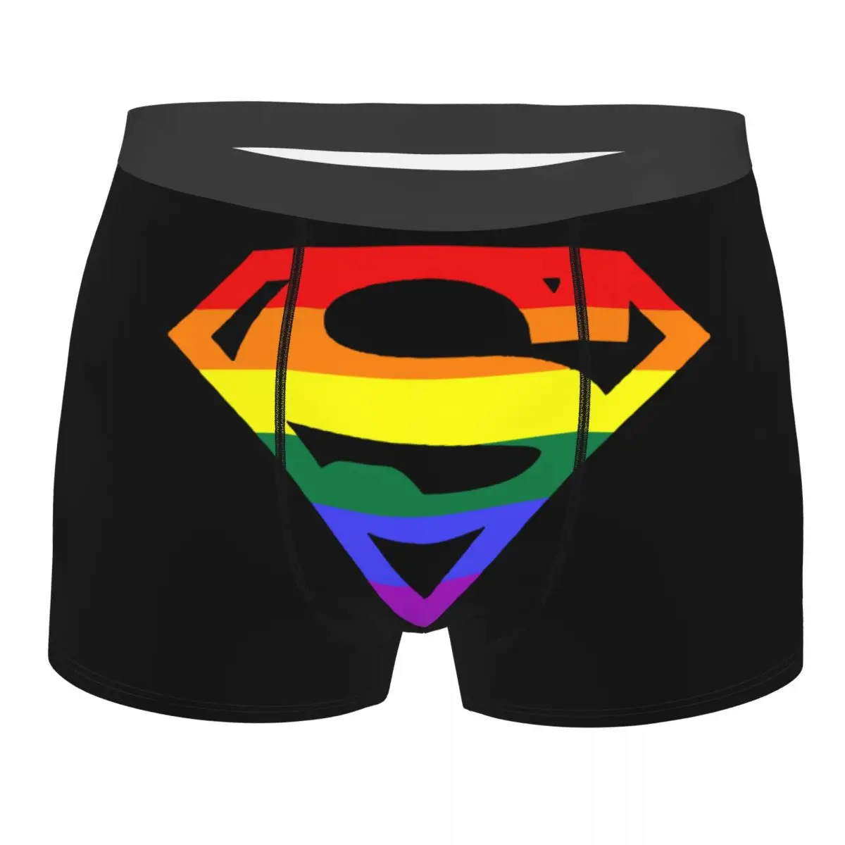 

Super Queer Men's Underwear Rainbow Gay Lesbian Pride LGBTQ LGBT Boxer Shorts Panties Sexy Soft Underpants for Homme