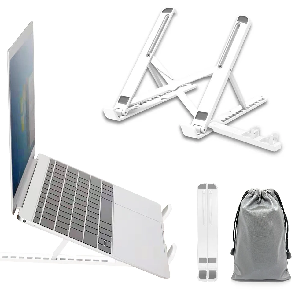 

Foldable Laptop Stand with Storage Bag Notebook Support Base Holder 13-level Adjustable Riser Cooling Bracket
