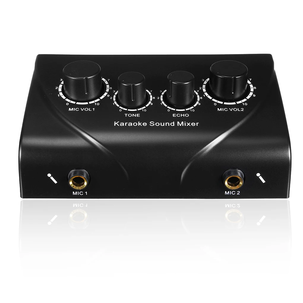 

Sound Mixer Dual Mic Inputs Company Stage Home KTV Rooms Digital Karaoke Professional Audio System Machine US Plug