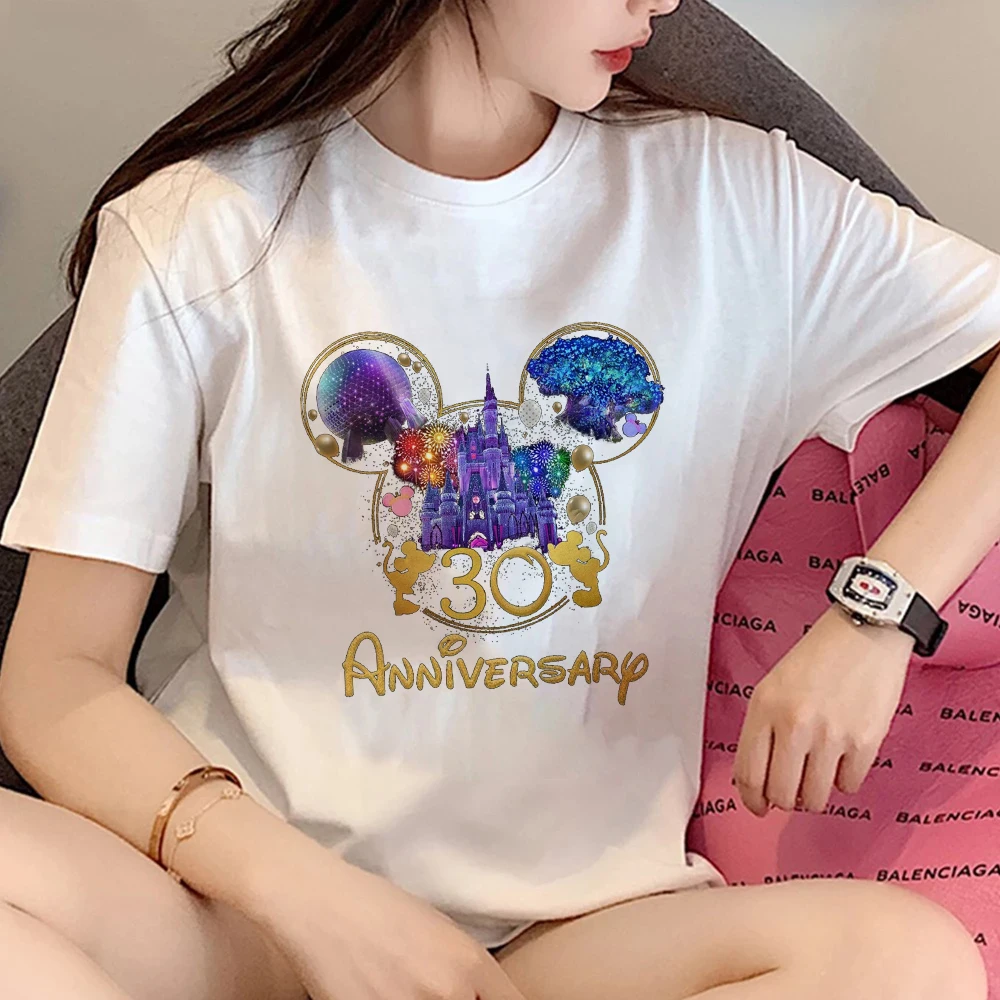 

Disneyland Paris 30th T-shirts Women Summer 2022 Mickey Harajuku Style Tops French Fashion Disney Woman Shirt Dropshipping