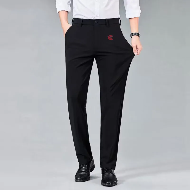 2023 Spring Men's Golf Pants Leisure Pants Elastic Slim Straight Business Wrinkle Resistant Fashion Men's Golf Pants