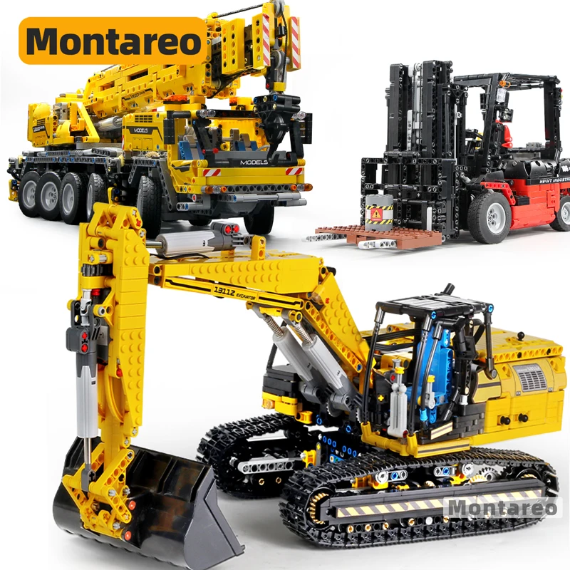 

Mouldking MOC High-Tech RC Crane Excavator Bulldozer Engineering Vehicle Truck Model Building Blocks Toys For Expert Boys Gift