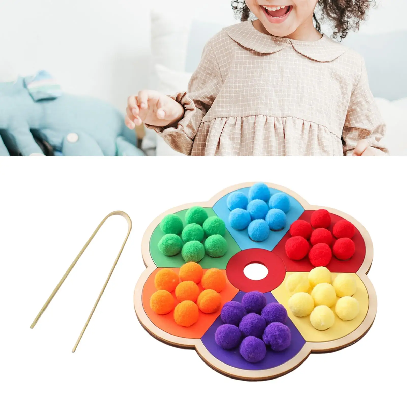 

Early Education Board Sensorial Educational Tools Early Learning Montessori Wooden Board Bead Game for Game Interaction Exercise