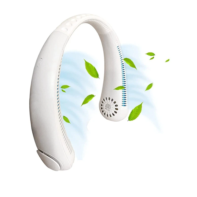 

Portable Neck Fan Bladeless Rechargeable Wearable Expandable To Fit All Neck Sizes Quiet Fan Stylish Professional