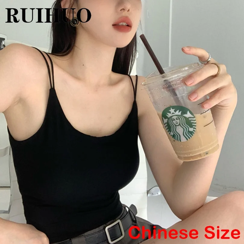 

RUIHUO Summer Women Tops Aestetic Crop Tops For Teenager Girls Clothes For Women 2022 Fashion Chinese Size XXS-S New Arrivals