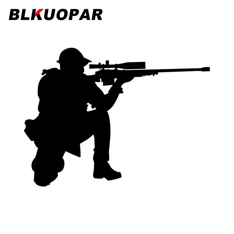 

BLKUOPAR солдат снайперский прицел на корточках автомобильная наклейка силуэт модная наклейка устойчивая к царапинам высечка холодильник автомобильные товары