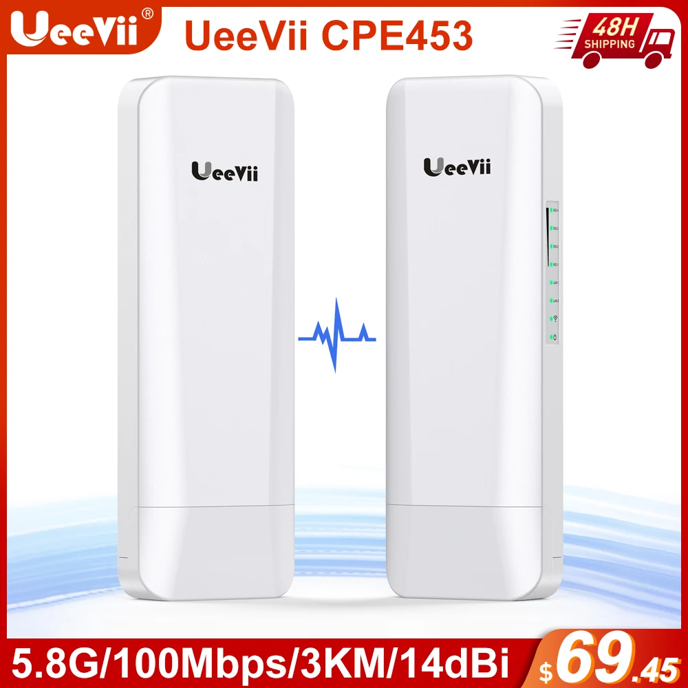 UeeVii CPE453 Wireless Wifi Repeater CPE Lang Range Extender 300Mbps 5.8Ghz Outdoor AP Router Bridge 3KM Antenna Repeater CPE