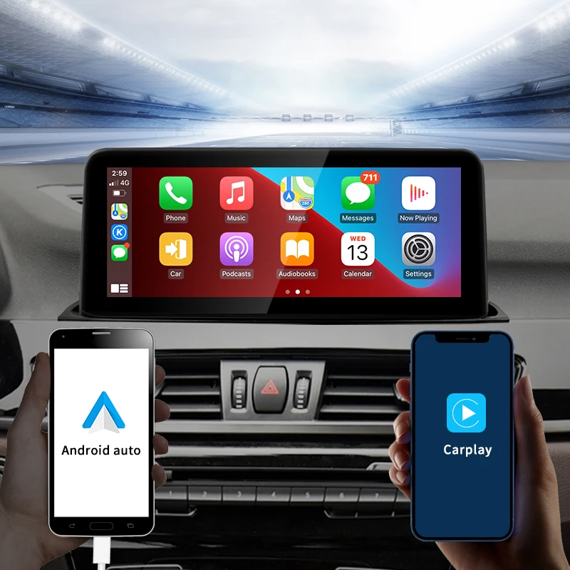 Фото Восьмиядерный процессор Qualcomm Apple Carplay для BMW 18 19 20 EVO ID6 X1 F48, мультимедийный экран, навигация, интеллектуальная система, автомобильный видеопл... №4