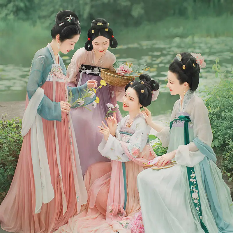 

Spring Elegant Fairy Hanfu Women Traditional Dance Costume Oriental Performance Clothing Folk Dress Festival Outfit 4 Colors