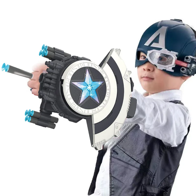 

Captain America Shield Strikeshot Launcher Soft Bullet Gun Blaster Cosplay Toys with Darts for Children Kids Birthday Gift