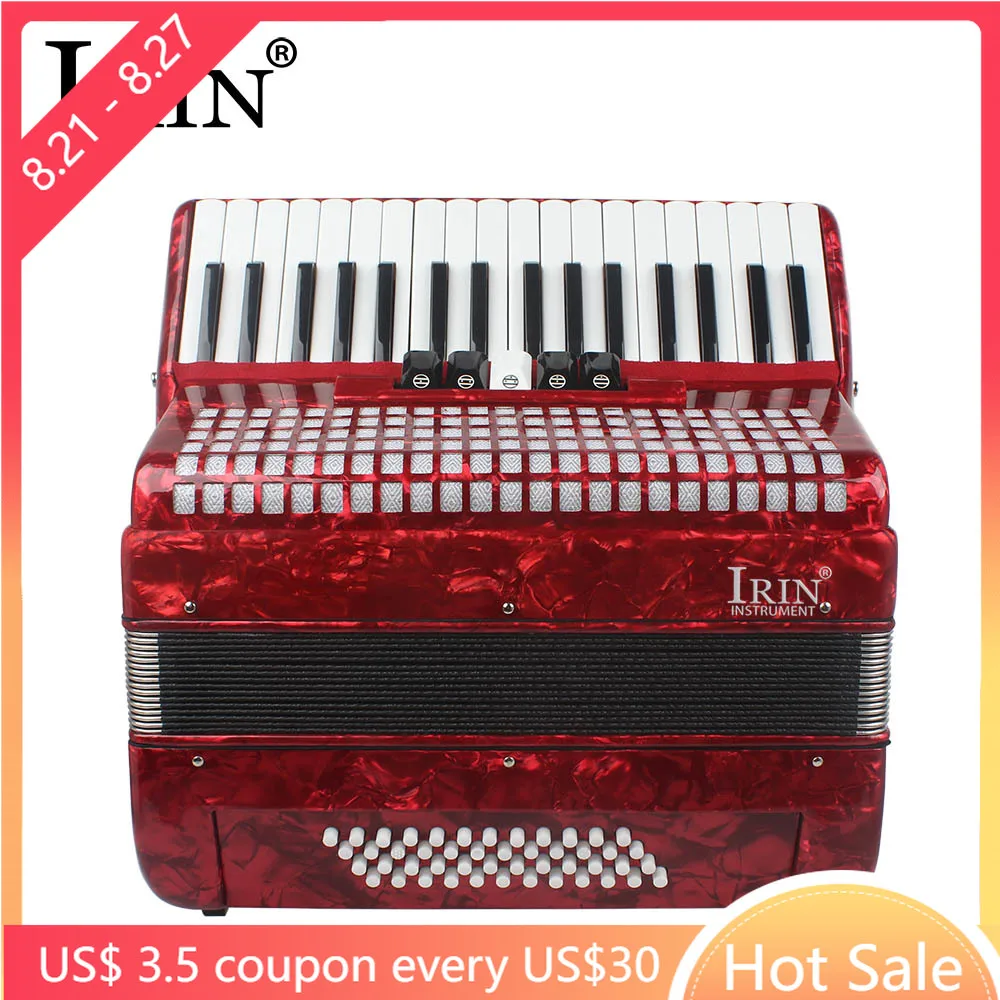 IRIN 48 Bass 34 Keys Accordion With Strap Accordion Bag Professional Keyboard Instruments Accordion For Performance/Teaching