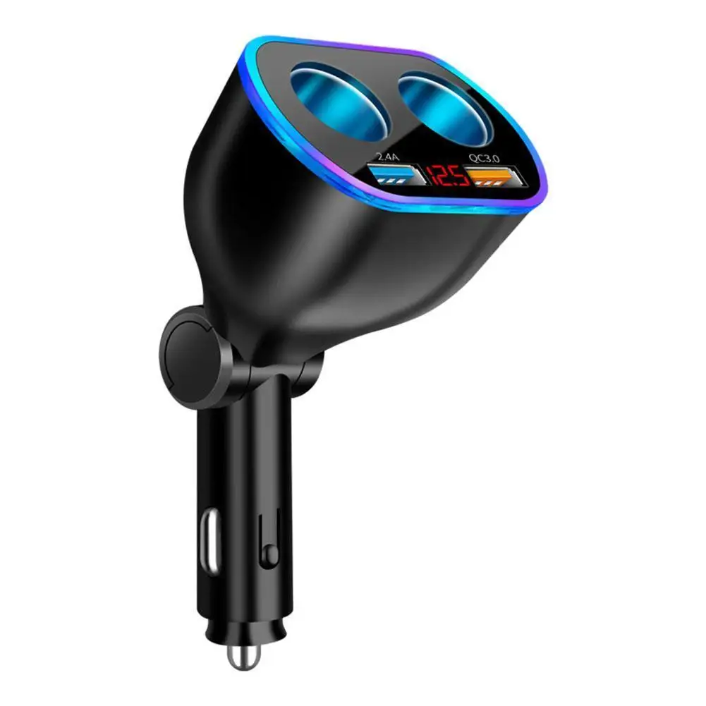 

Автомобильное зарядное устройство с двумя USB QC 3,0, новое кольцо с цифровым дисплеем для быстрой зарядки, автомобильное зарядное устройство, ...