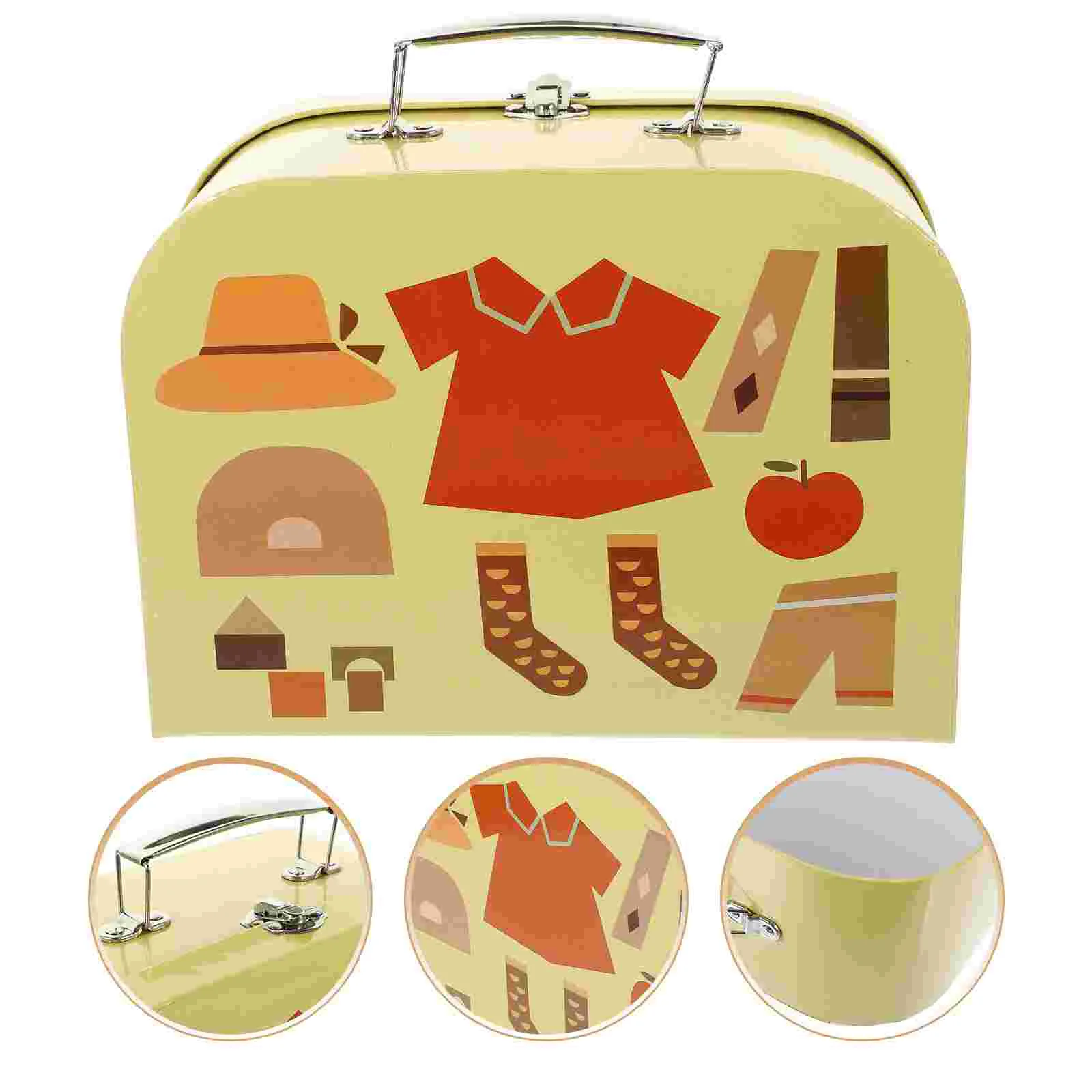 For Party Portable Storage Box Suitcases Kids Paper Party Gift Stationery Decorative Home Cardboard