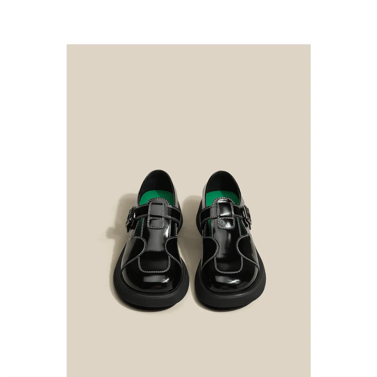 Leather Retro British Style Small Leather Shoes Women's 2022 Summer New Sweet and Cool Hot Girl Thick Heel Mary Jane Shoes