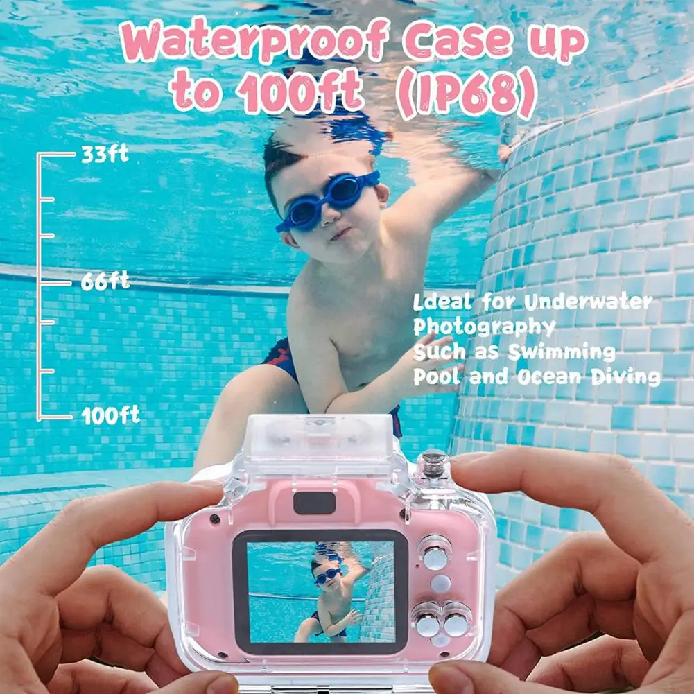 

Children's Camera Waterproof HD Screen Camera Video Toy Kids Cartoon Cute Camera Outdoor Photography Toy