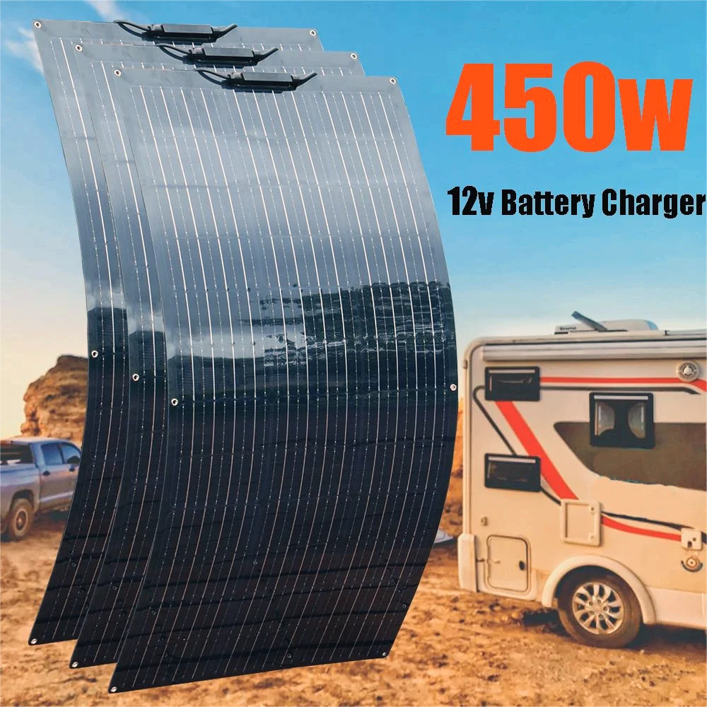 

600w 450w 300w 150w flexible solar panel kit photovoltaic panel 12v 24v battery charger system for home car boat camping travel