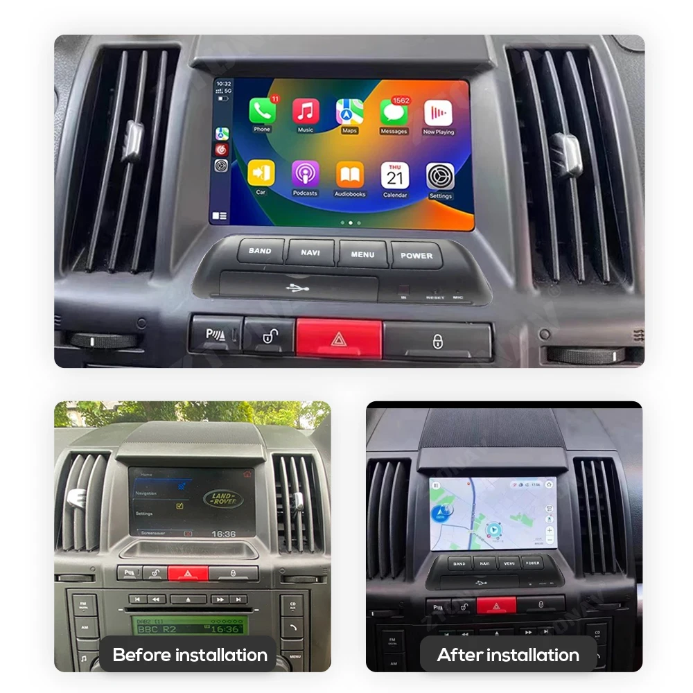 Фото 8 ГБ Android 15 автомобильный DVD-плеер навигация GPS Wi-Fi Bluetooth беспроводной Carplay Car Radoi для Land Rover Freelander 2 2007-2015 №2
