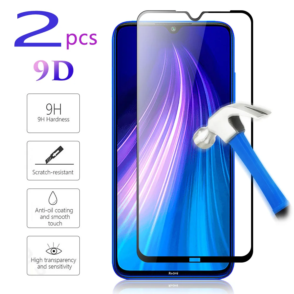 

2pcs Tempered Glass for Redmi 12C 10C 9C NFC 9T A1+ 11 Prime Screen Protector 9D Full Coverage Explosion-proof HD Film