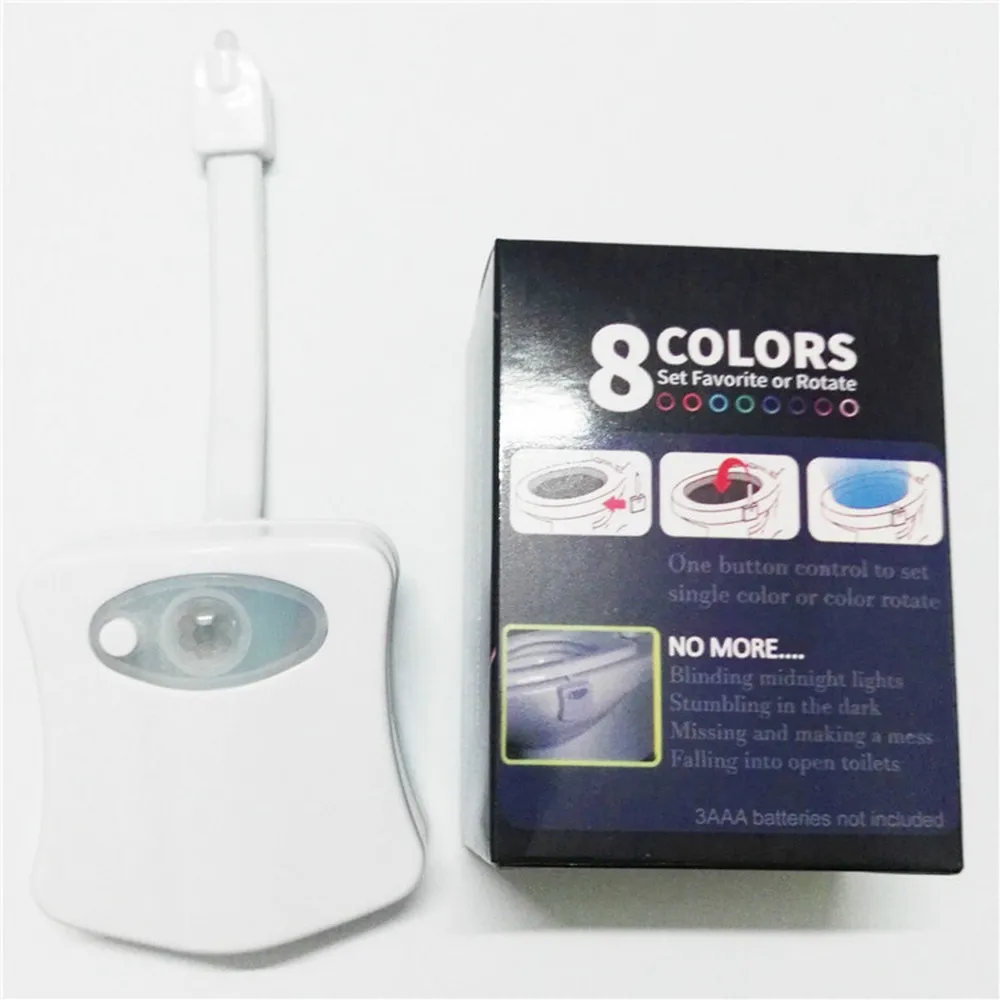 Toilet Seat Lights Waterproof LED 9 Colors Night Light Automatic Inductio Sensor Lamp |