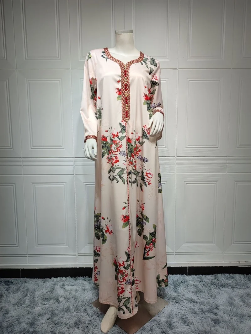 Eid Mubarak Abaya Dubai Turkey Muslim Hijab Dress Abayas for Women Islamic African Maxi Dresses Caftan Moroccan Kaftan Jalabiya