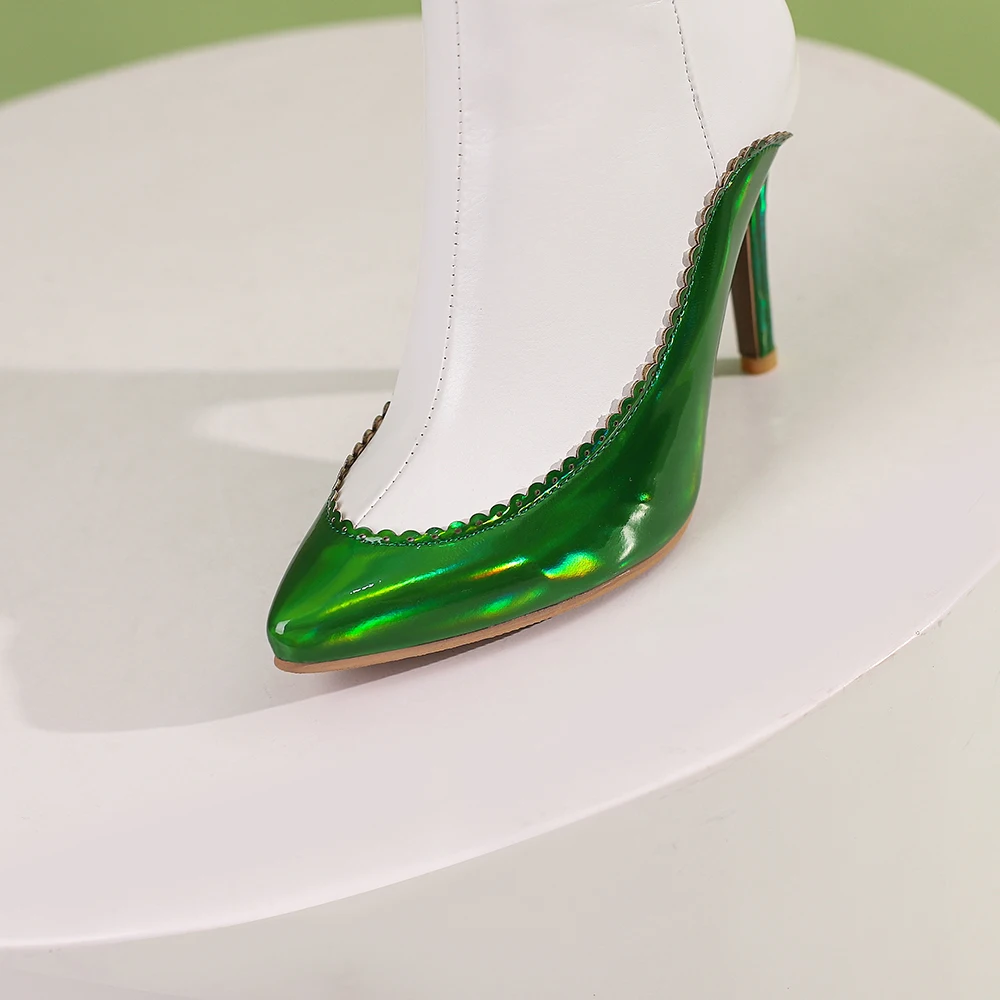 Женские ботильоны с острым носком черные Винные ботинки на высоком каблуке обувь