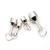 silver color super strong metal magnet check car keys keychain split ring pocket keyring hanging holder portable outdoor tools