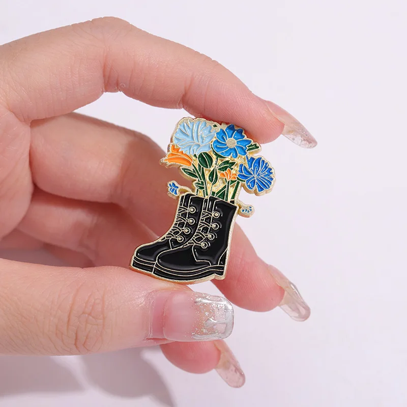 Креативные модные броши в виде цветка растения цветные эмалированные